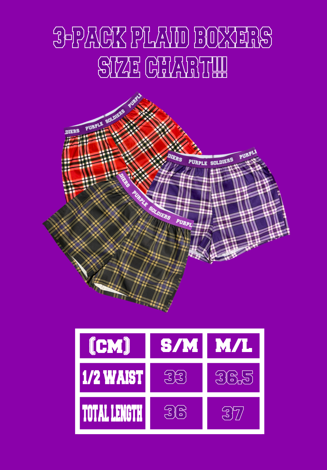 3-PACK PLAID BOXERS
